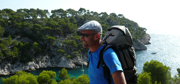 Francis Bonte dans les calanques de l'Esterel